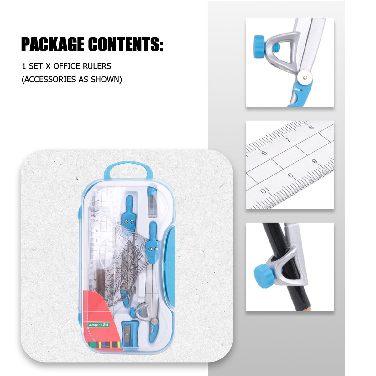 Compass Geometry Set - MALL Geometry Compass Set 10Pcs School