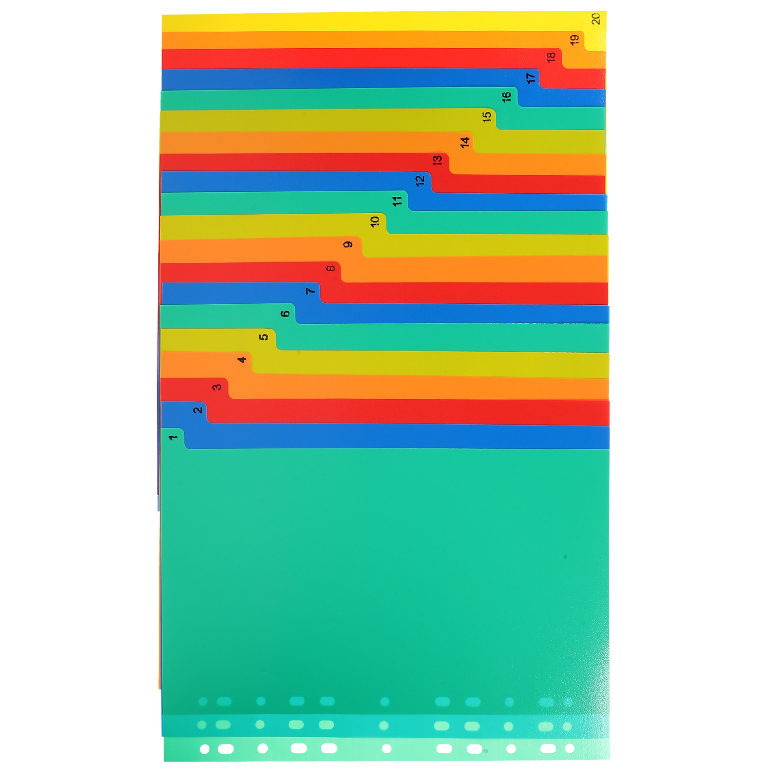 Index Tab Divider - 20Pcs Colorful Binder Dividers PP Plastic