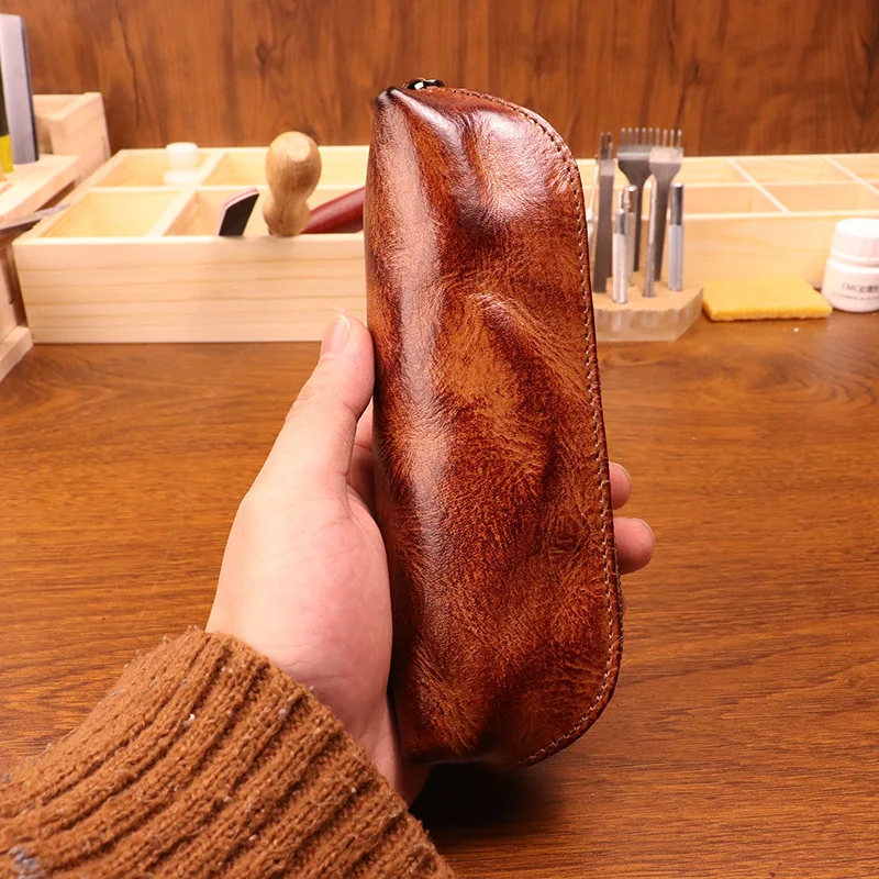 Cowhide pen bag for men vintag - đánh giá và giá Tan Stationery & Office Supply