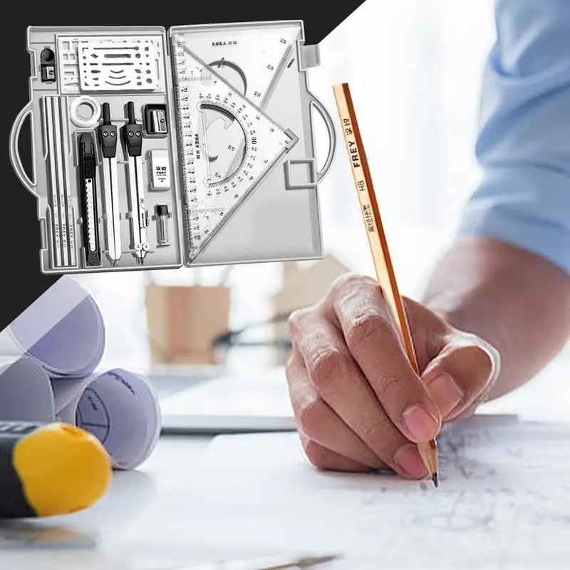 Drafting Kit Metal Rulers And  - đánh giá và giá Compass Geometry Set
