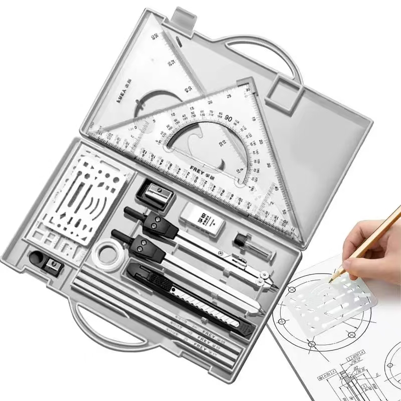 Drafting Kit Metal Rulers And  - đánh giá và giá Compass Geometry Set