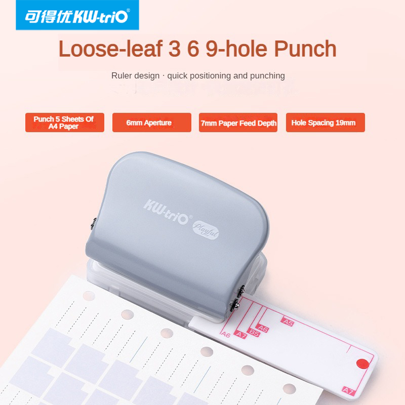 KW-Trio A5 B5 A6 3Hole 6Hole 9 - đánh giá và giá Paper Punch 3 Hole