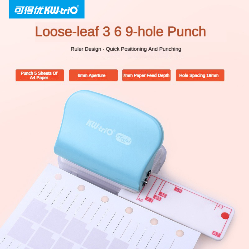 KW-Trio A5 B5 A6 3Hole 6Hole 9 - đánh giá và giá Paper Punch 3 Hole