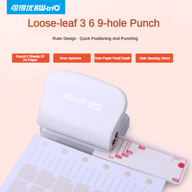 KW-Trio A5 B5 A6 3Hole 6Hole 9 - đánh giá và giá Paper Punch 3 Hole