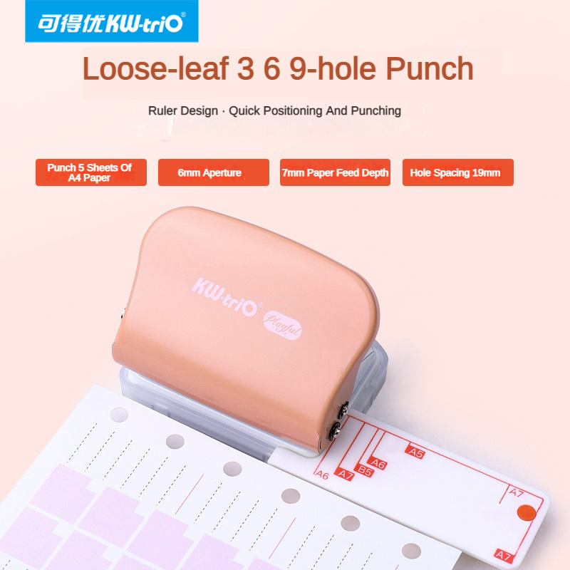 KW-Trio A5 B5 A6 3Hole 6Hole 9 - đánh giá và giá Paper Punch 3 Hole