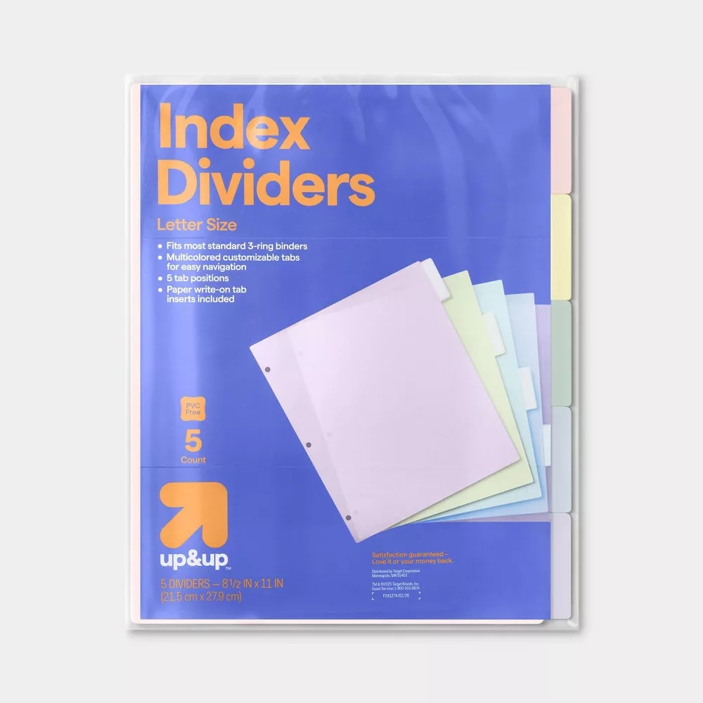 2026 New 5 Pack Multicolor Ind - đánh giá và giá Index Tab Divider