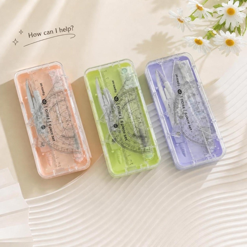 2/7pcs Portable Tulip Student  - đánh giá và giá Compass Geometry Set